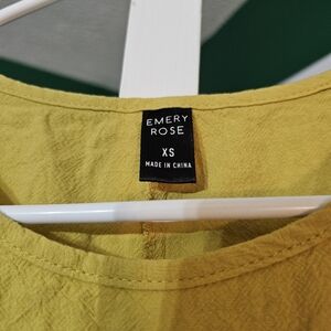 emery rose shirt xs mustard